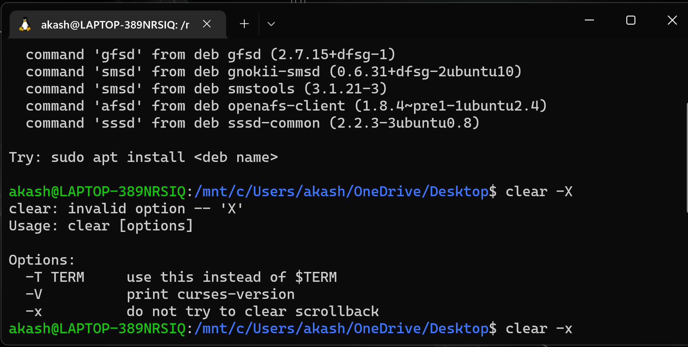 clear-ubuntu-terminal-or-wsl-without-clearing-history-code-example