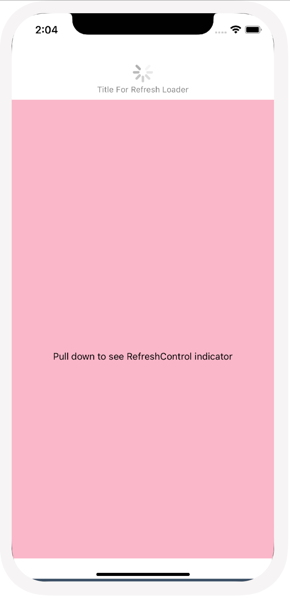 How to add a title under pull to refresh loader in React Native for iOS ...
